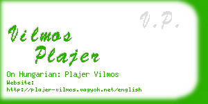 vilmos plajer business card